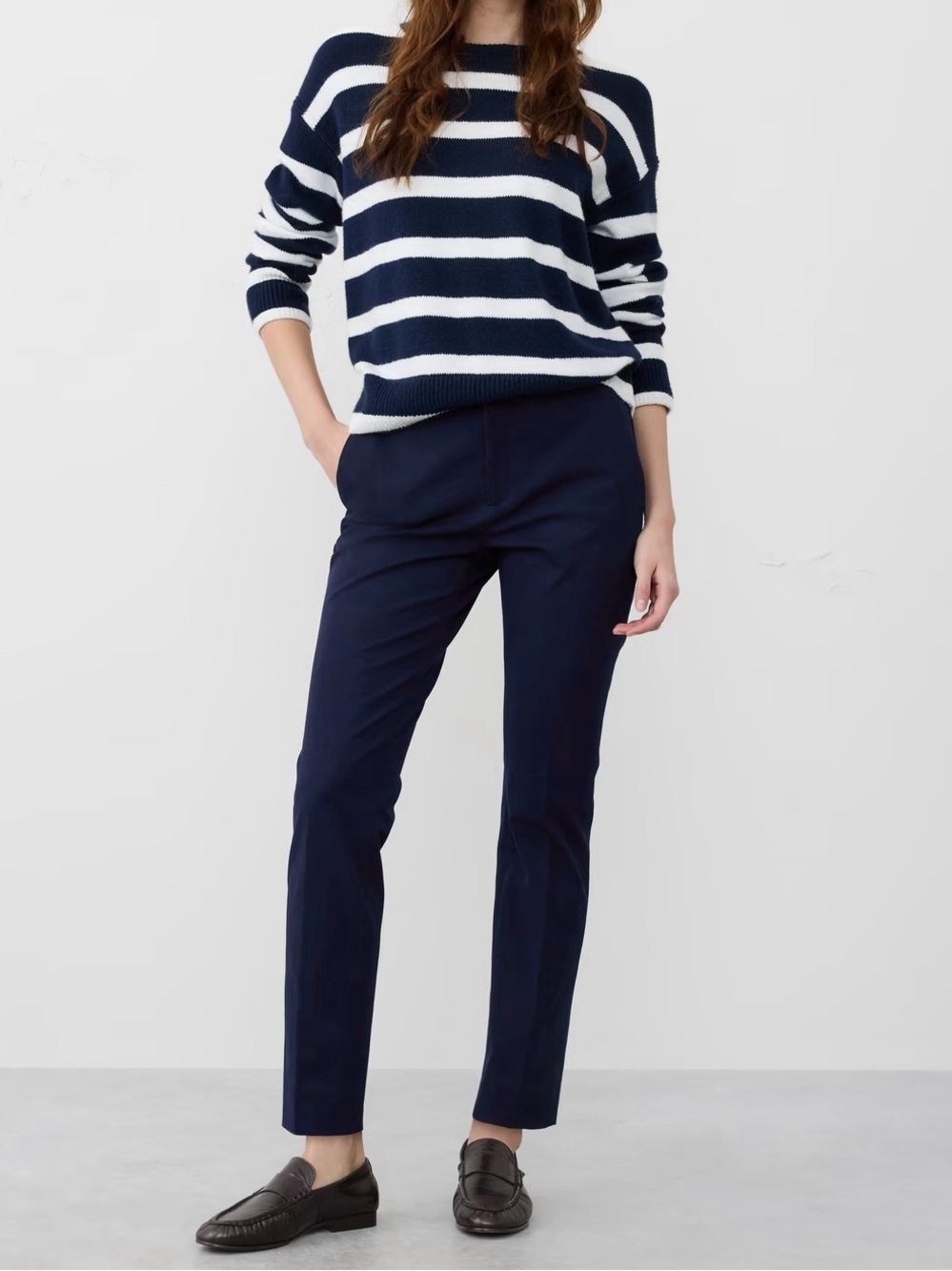 Banana Republic Sloan Slim Pant Navy Ankle-Length Sz 18P business casual office